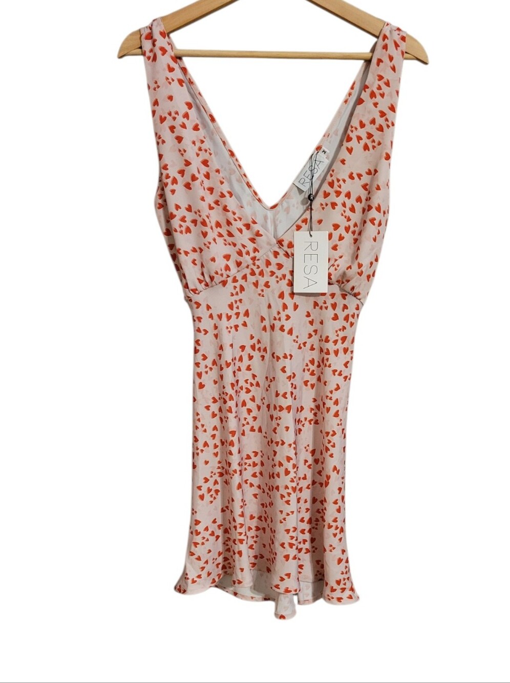 RESA Pink Heart Print Mini Slip Dress